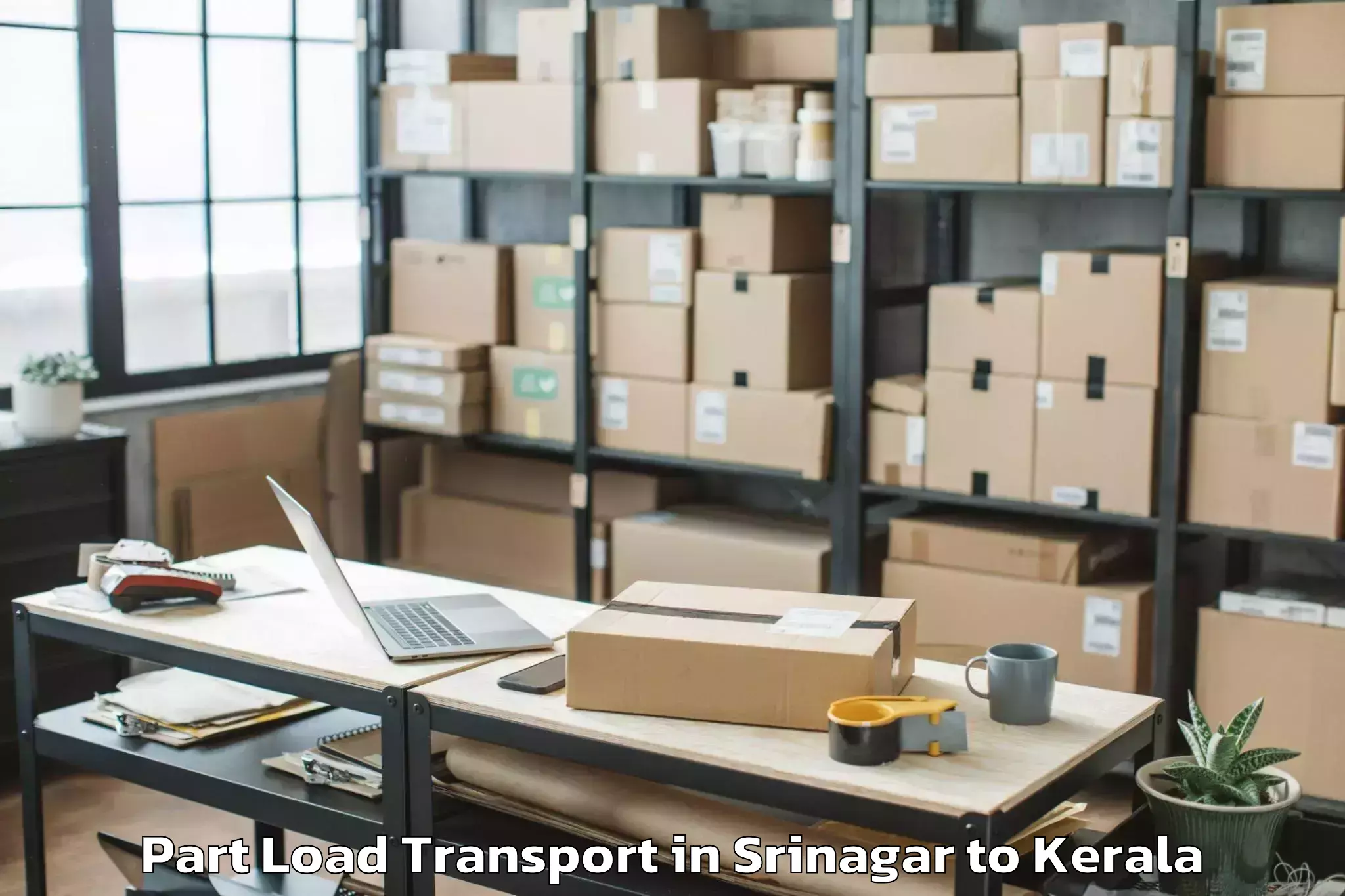 Book Srinagar to Athirampuzha Part Load Transport Online